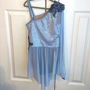 Weissman Sparkling Blue One-Shoulder Dance Costume